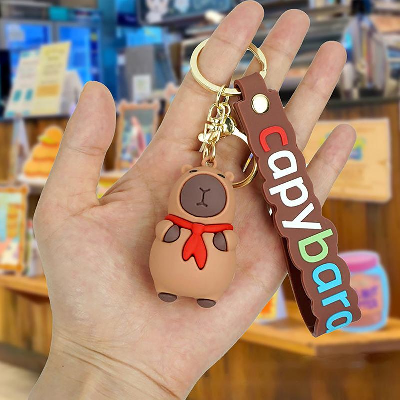 Cute Cartoon Capybara Pendant  Creative Simulation Capybara Keychain Exquisite Backpack Decoration Accessories Gifts