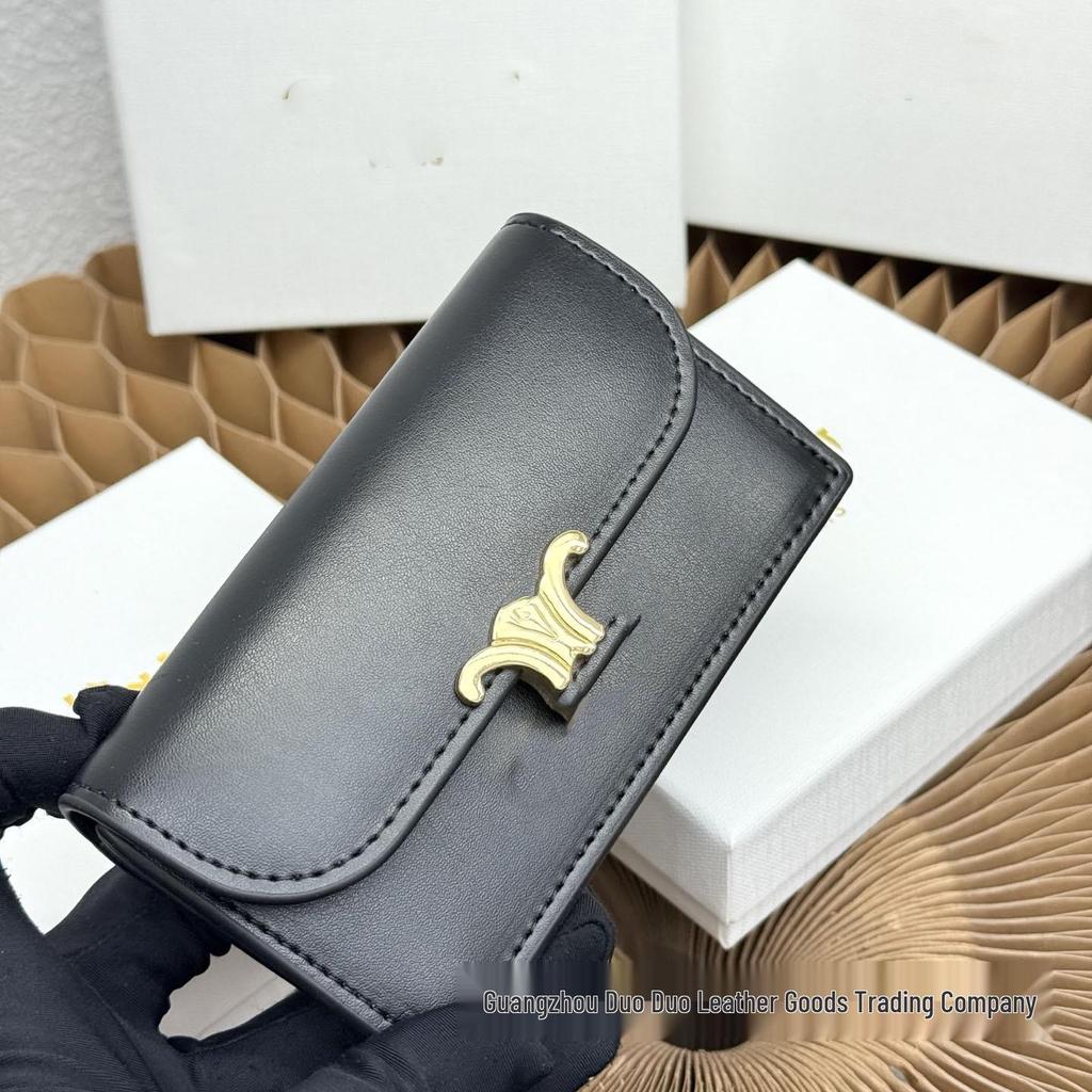 Arc de Triomphe Genuine Leather Flap Wallet: Fashionable, Niche Design, Large Capacity Multi-Functional Coin Purse