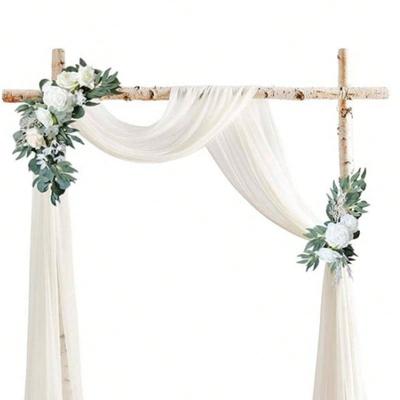 Wedding Arch Flowers Faux Flower Swag Set of 2 Artificial Flowers & Welcome Signs Decorations Chair Back Flowers for Wedding Ceremony Reception