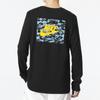 Nike Proste Logo z Literą Casualowy T-shirt z Długim Rękawem z Okrągłym Dekoltem Męskie Topy Czarny DR7822-010