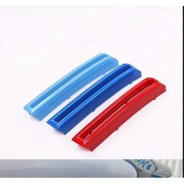 For Volvo XC90 2015- Front Grille Three-color Net Decoration Stripe Network Modified Stickers Center Grille Cover Trim