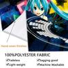 Name Benutzerdefinierte Anime Miku Wandteppich Ästhetischer Wandbehang Bedruckter Stoffdecke Dekorative Wandteppiche für Schlafzimmer Wohnzimmer Heimdekoration