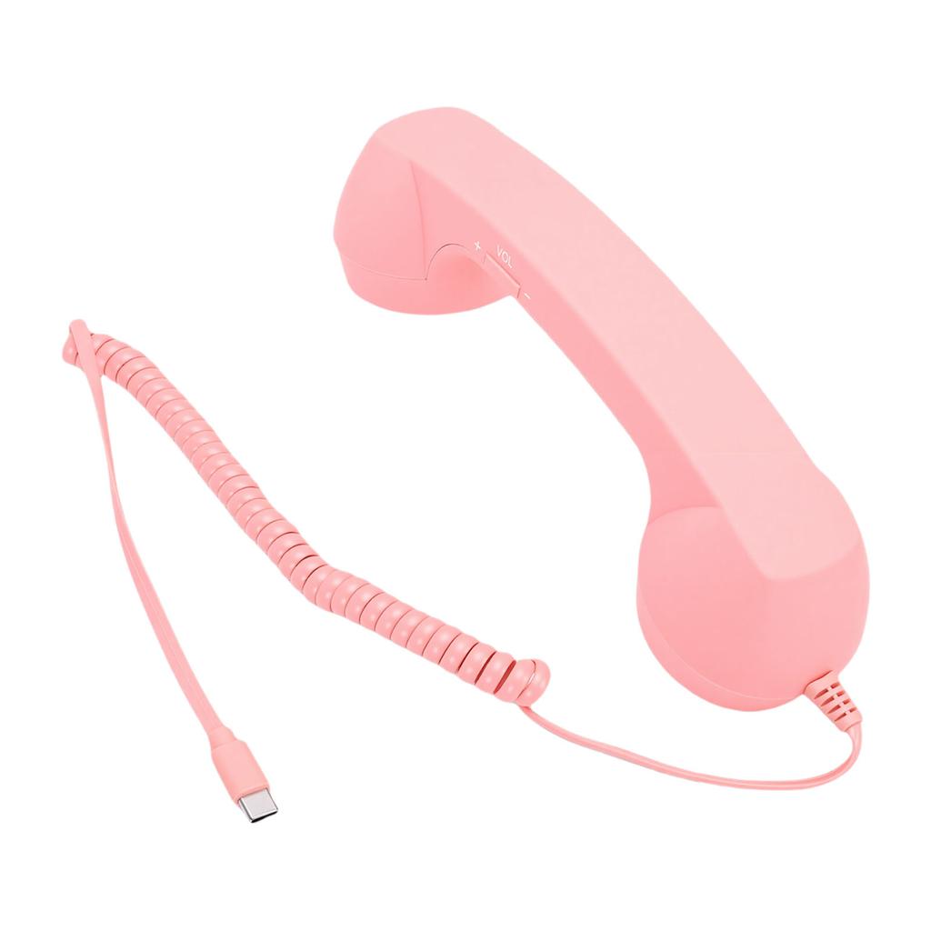 Retro-Telefonhörer Typ C Vintage Kabelgebundener Stecker in Handheld-Handy-Empfänger mit Lautsprecher und Mikrofon für Handy
