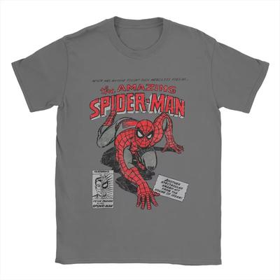 Spider-man Spiderman Movie Retro Comic Men T Shirts Creative Tees Round Neck T-Shirt 100% Cotton Birthday Present Tops#Color(4)