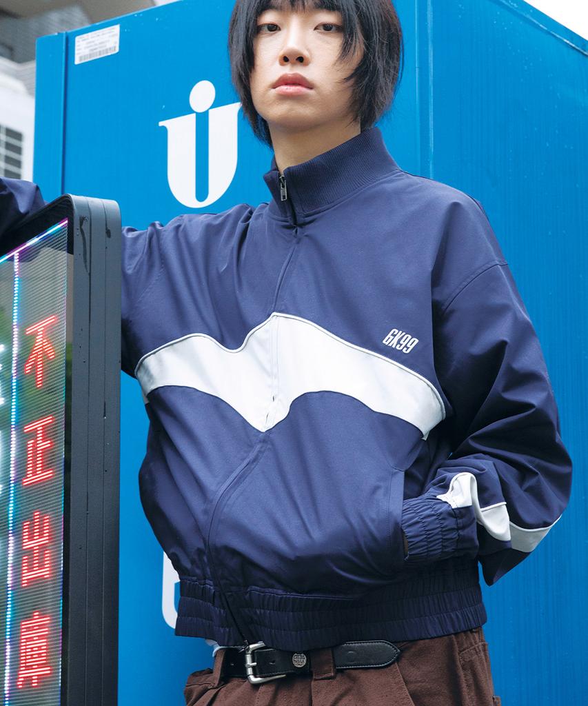 Glack Gj104 Piping Line Track Jacket (Navy)