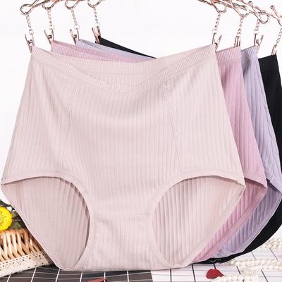 Intimo da Donna Taglie Forti Traspirante Vita Alta Colore Unico Triangolo Semplice