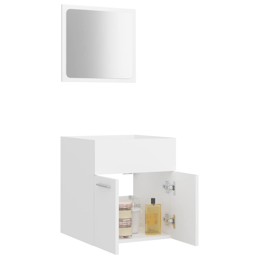 2 Piece Bathroom Furniture Set White Particleboard