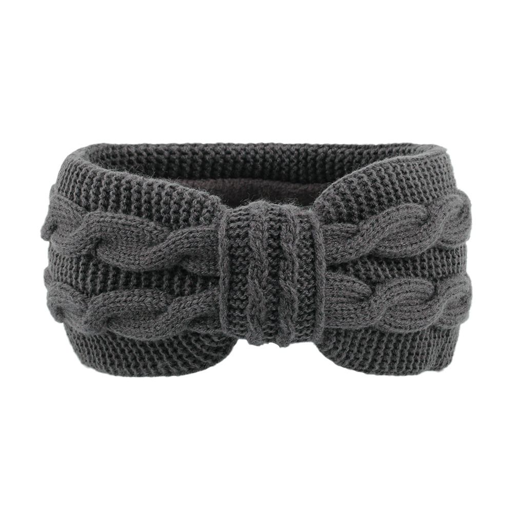 Mode Winter Warm Elastizität Strickturban Breitkrempige Stirnbänder Kopfbedeckung Wärme Ohrenschützer