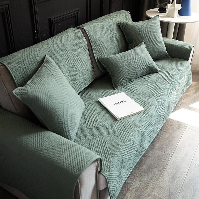 

Cotton Sofa Cushion Simple Anti Slip Fabric Cushion High Temperature Washed Cotton Cover Cloth Sofas Towel All Season Universal 70x70