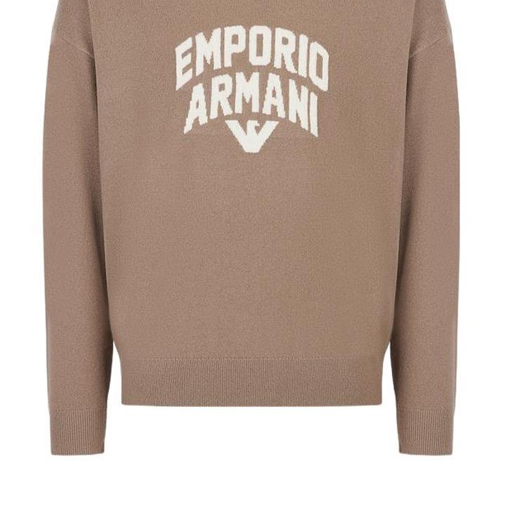 EMPORIO ARMANI Sweaters Men's Oats Brown Crew Neck Moderate Other 3R1MXA-1MDXZ-0144