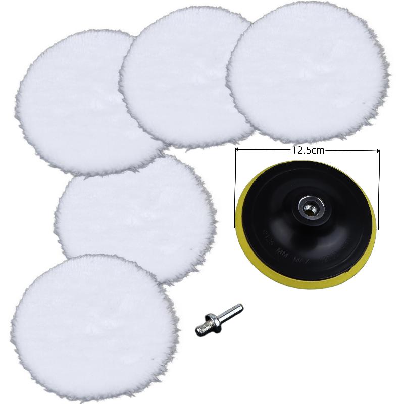 5/7Pcs 3/4/5/6/7 Inches Soft And Reusable Polishing Pads Car Buffing Wool Wheel Mop Kits For Car Polisher Drill Accessories