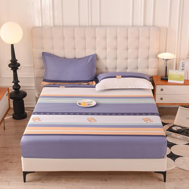 Cartoon Mattress Cover with Elastic Band Fitted Sheet Home Full Size Single Double Linen Bed Bedding (Without Pillowcase)