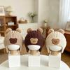 Herbst- und Winter-Kinder-verdickte warme Ohrenschützer, Jungen- und Mädchen-Cartoon-Wollmützen, niedliche Bären-integrierte Mützen