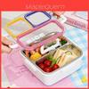 Stainless Steel Bento Box For Adults With 4 Compartments And Sealing For Office Lunches