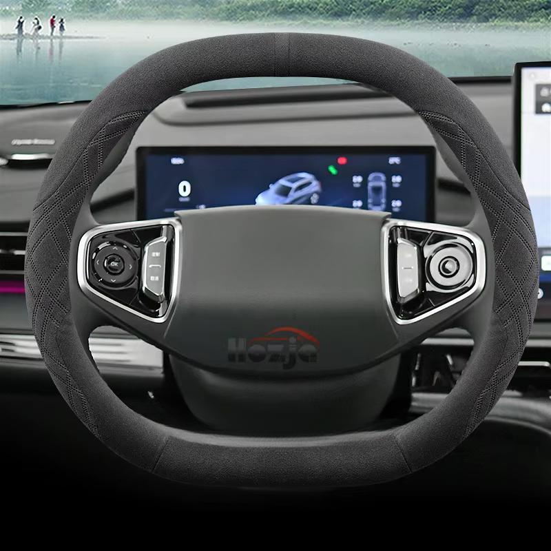 Suede Leather Car Steering Wheel Cover for Ford Tourneo Custom 2024 2025 Non-slip Car-styling Auto Accessories