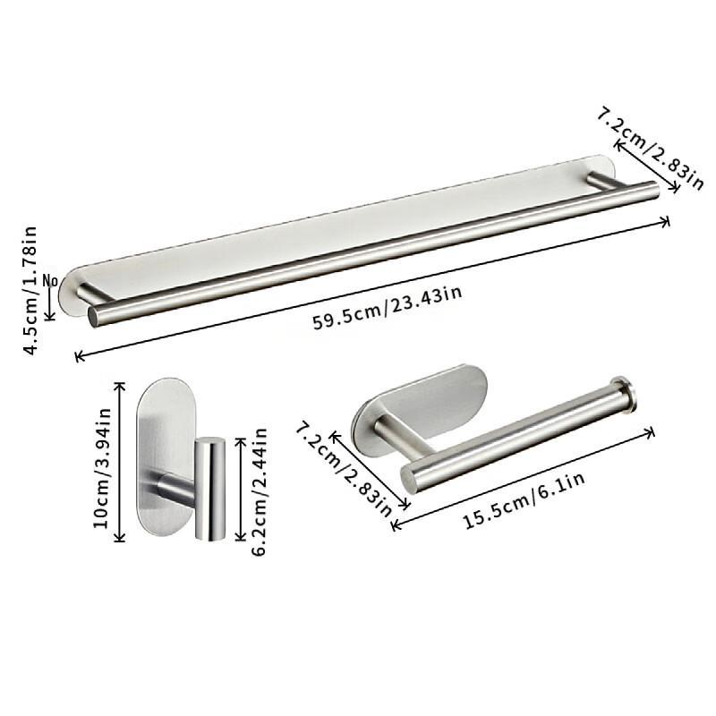 Xuanyong No-Drill Integrated Towel Rack & Paper Holder Set