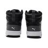 Puma Rebound V6 392326-03 White/Black/Shadow Grey Unisex Mid-Top Retro Basketball Sneakers