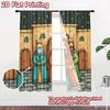 2D flat printing 2pcs Curtain Curtain Christmas Three Wise Men Digital Printed Polyester Drapes Festive Curtains Perfect for