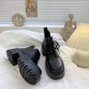 Retro Black Martin Boots Women's Autumn New Platform Women's Boots Thick Heel Small Bright Leather Short Boots