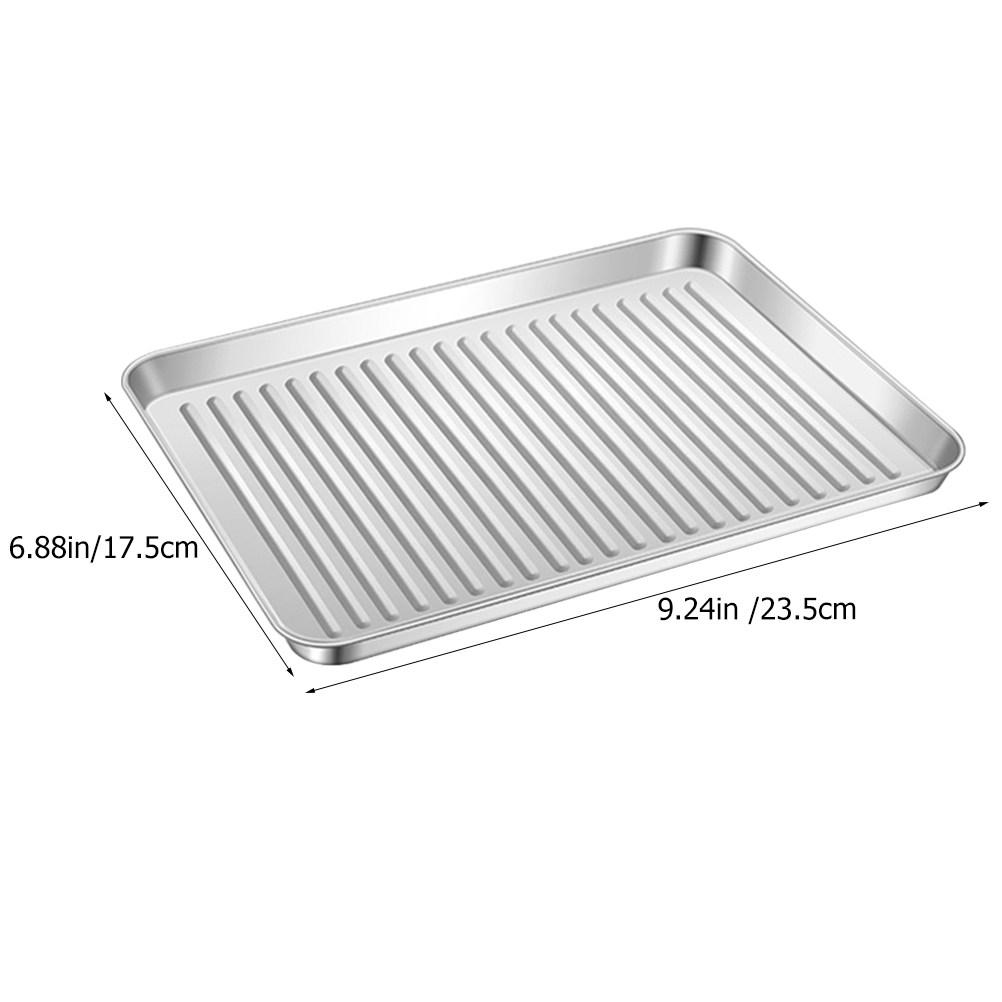 Stainless Steel Baking Pan Multi Function Pizza Dumpling Bread Baking Tray High Temp Resistance Easy Clean Reusable Daily Use
