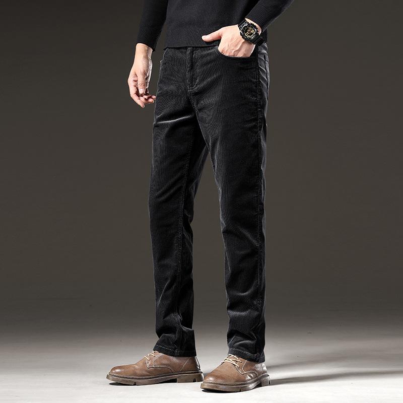 

Весна и осень 2024 г. Мужские толстые вельветовые брюки с бархатом, прямые брюки в деловом стиле, повседневные брюки из бархата 36