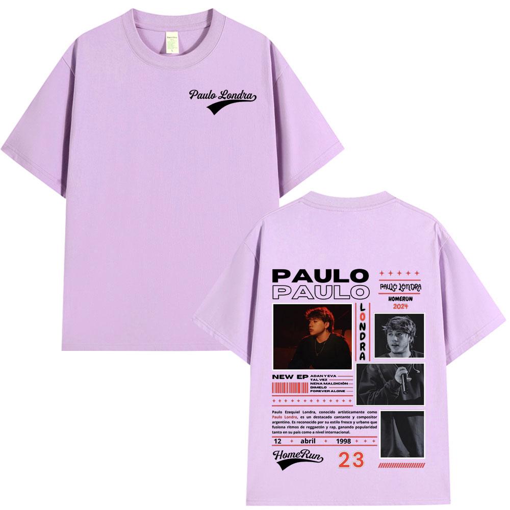 Rapper Paulo Londra Homerun Album Tshirts Unisexs Women Fashion Hip Hop Oversized T Shirt Casual 100 Cotton Short Sleeve Tshirt