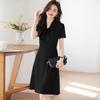 Women's Short Sleeve Professional Dress with Bow