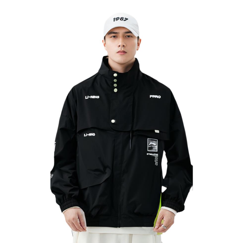 Li Ning Sports Fashion Series Functional Large Pocket Loose Jacket Men Jacket Black AJDR005-2