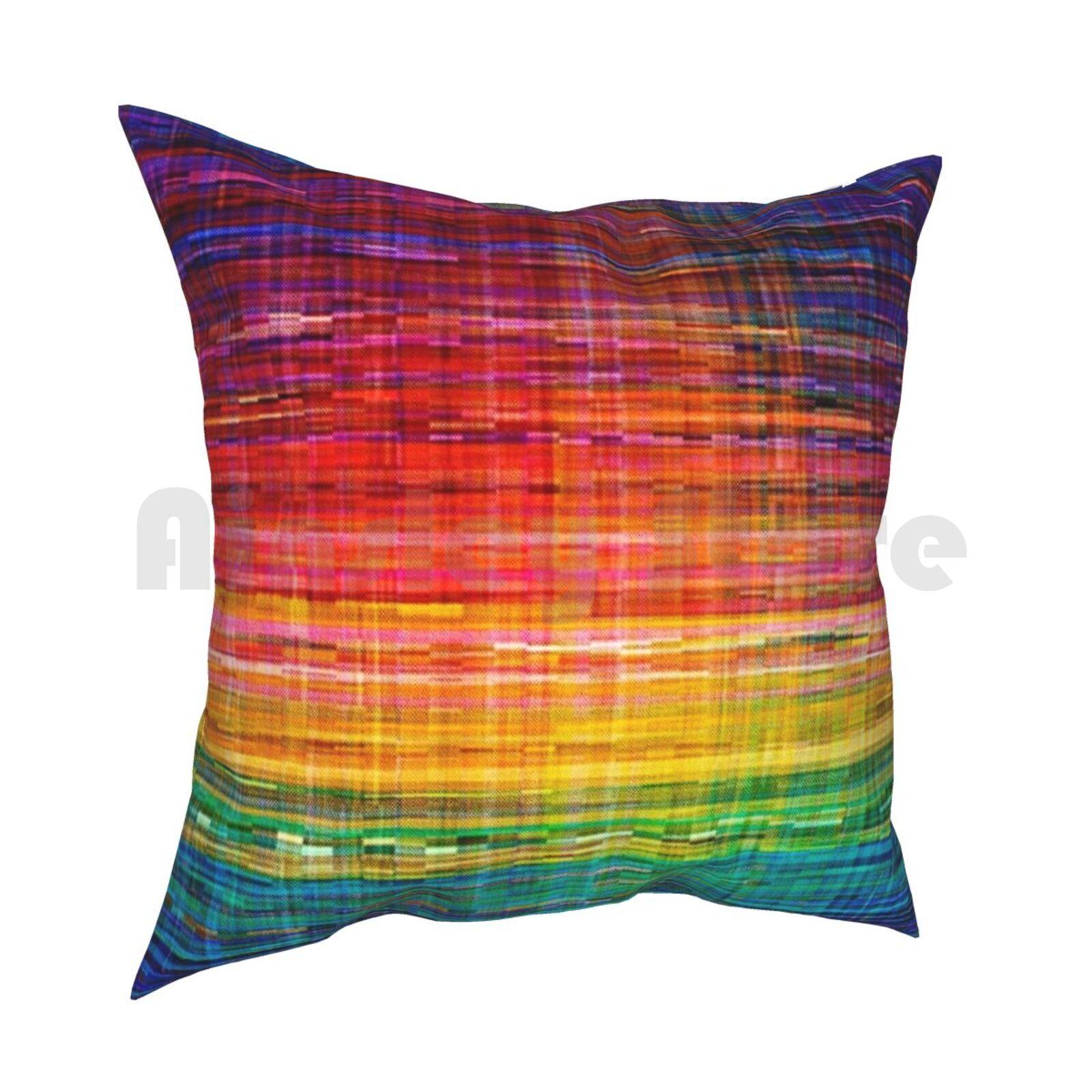 Rainbow Seamless Rustique Fabric Pattern Pillow Case Printed Home Soft Throw Pillow Abstract Pattern Mexican Wallpaper 30x30cm 12x12in