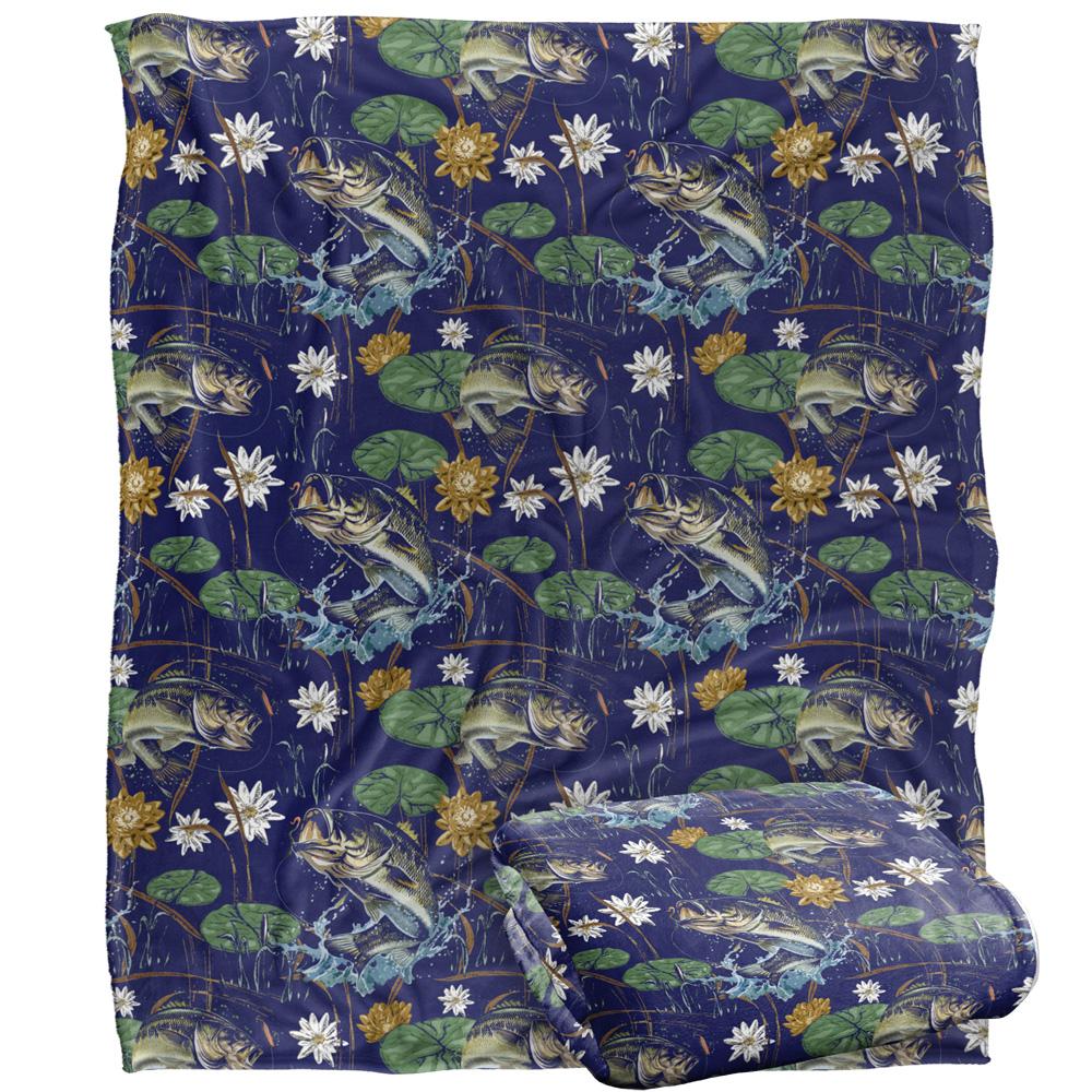 JQ Licensing Jl-Jp-Jq Silky Tiki Flower Fishing Supersoft Blanket