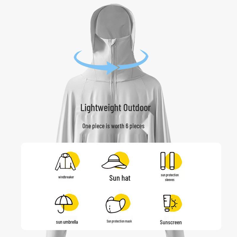 Women's UV Protection Ice Silk Hooded Cover-Up - Summer Sun Protection Top