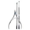 Stainless Steel Manicure Set: Cuticle Nipper, Pusher, and Fork