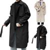 Abrigo de Invierno para Hombre Doble Botonadura Mangas Largas Solapa Color Sólido Botones Mantente a la Moda Holgado Ropa de Abrigo Longitud Media Gabardina para Hombre para la Calle