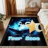 1PC Custom Name Penguin Magic Book Theme Floor Mat Ideal for Living Room, Game Rooms, Office, Bedroom,Floor Mat Playful Design