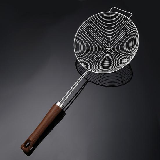 Skimmer Spoon Pasta Strainer with Long Handle Stainless Steel Wire Mesh Colander for Frying And Boiling Heat-Resistant Kitchen Tool for Draining And