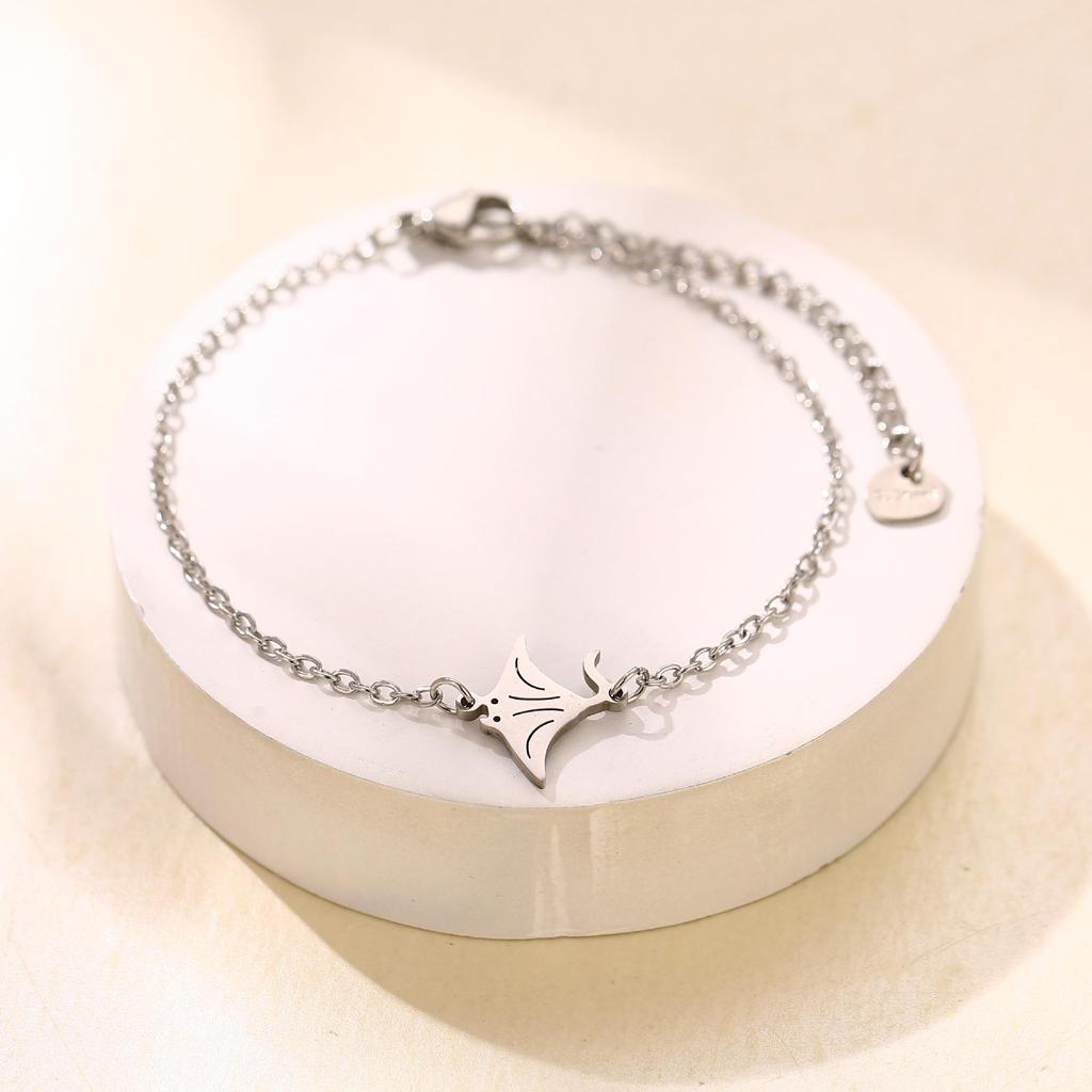 Stainless Steel Animal Fruit Bracelet - Kitten, Puppy, Strawberry Design