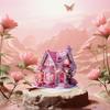 Rosa Rose Kirschblütenbaum Hütte Acryl Schreibtisch Dekoration Ornament, Heimdekoration, Kinderzimmer, Schreibtisch Wohnzimmer Dekoration, Restaurant Sho