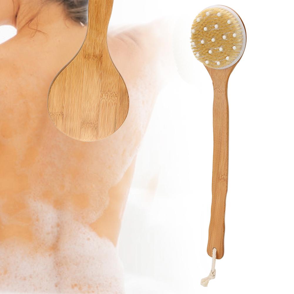 Long Handle Bath Brush Exfoliating Body Scrubber Skin Massage Cleaning Back Shower Brush