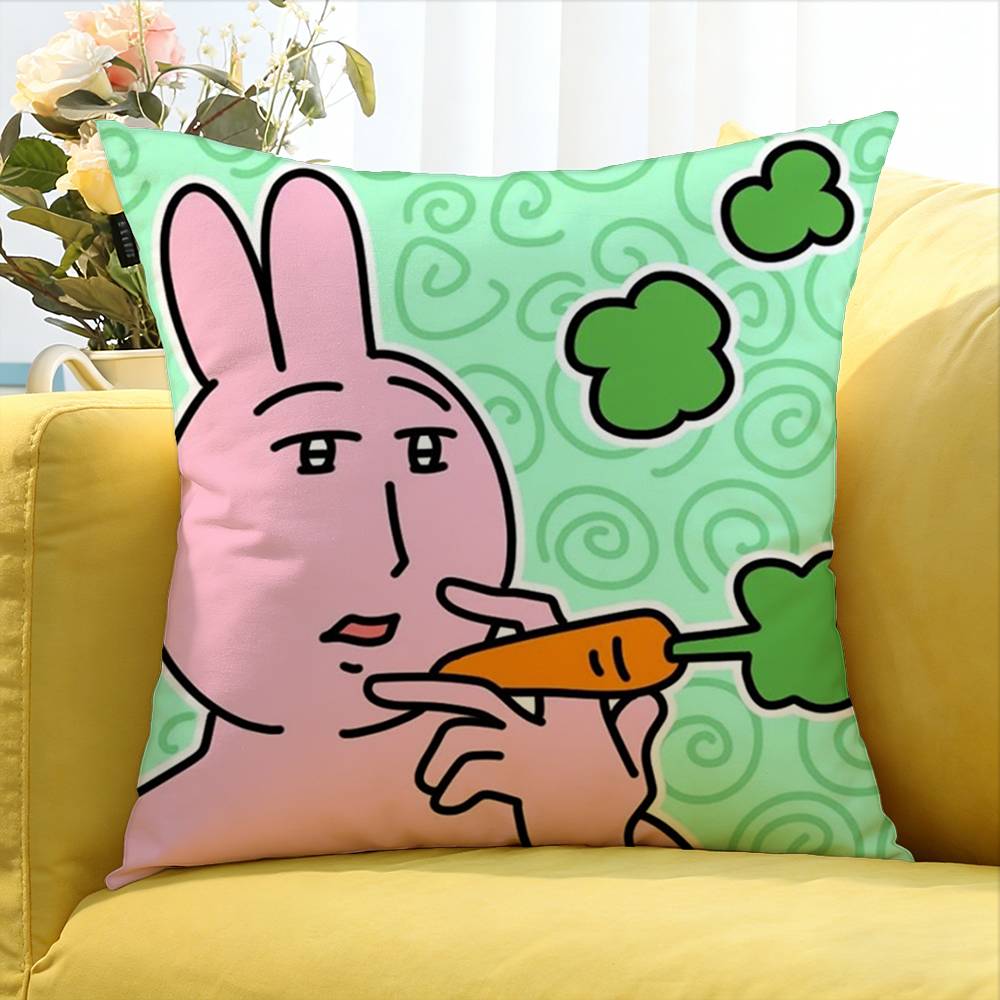 My Friend Rabbit Various Sizes Square Pillow Case For Car Home Bedchamber Decor