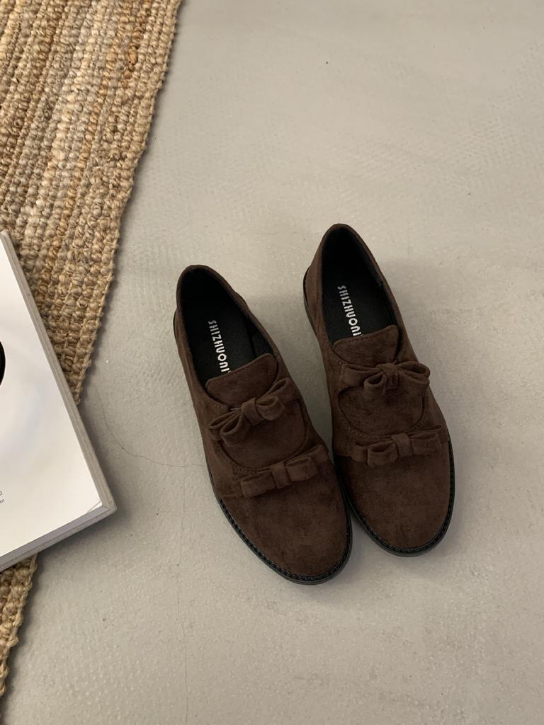 Fashion IPPEUM Mary Janes Shoes For Women Round Toe Bow Pumps 2025 New Fashion Loafers Shoe