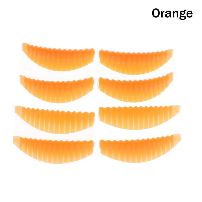 4 Paar Silikon Wimpernlifting Pads Wiederverwendbare Vertikal gestreifte Laminierungspads für 3D Wimpernverlängerung Lockenwickler Make-up Werkzeug