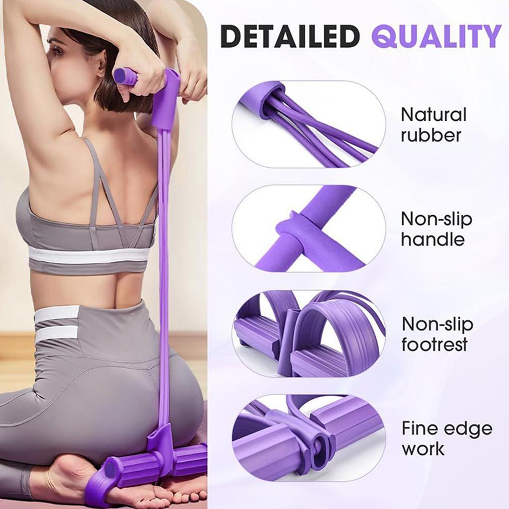 Newest Fitness Resistance Bands 4 Tube Pedal Puller Exercise Resistance Band Handles Attached Rope Sit Up Workout Equipment