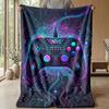 Neon Game Controller Design Theme blanket Lightweight Warm Flannel Blanket Decorative Throw Blanket for Home Decoration