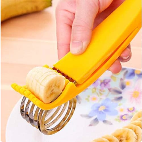 HJ Banana Cutter, Fruit Slicer, Banana Splitter, Fruit Cutter, Kitchen Tool (Set of 1)
