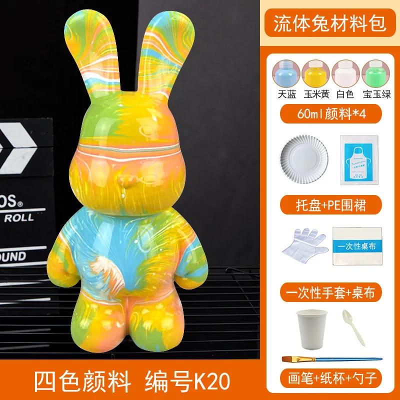 Acrylfarben-Set „Fluid Rabbit White Embryo“ für die Herstellung von handgefertigtem DIY-Spielzeug und kreativen Ornamenten – inklusive Flüssigmalerei-Set für „Fluid White Bear“.