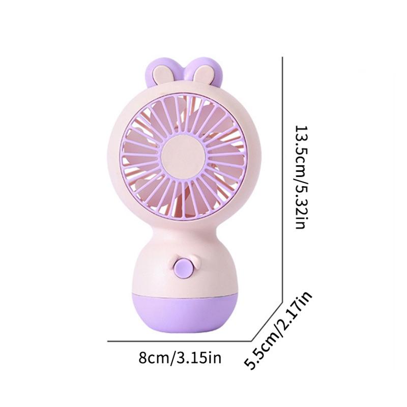 Uroczy Króliczek Ręczny Wiatrak Letni Ładowanie USB Wiatrak Biurkowy Kreskówkowy Podwójnego Użytku Mini Wiatrak Narzędzie Chłodzące Na Lato Do Podróży