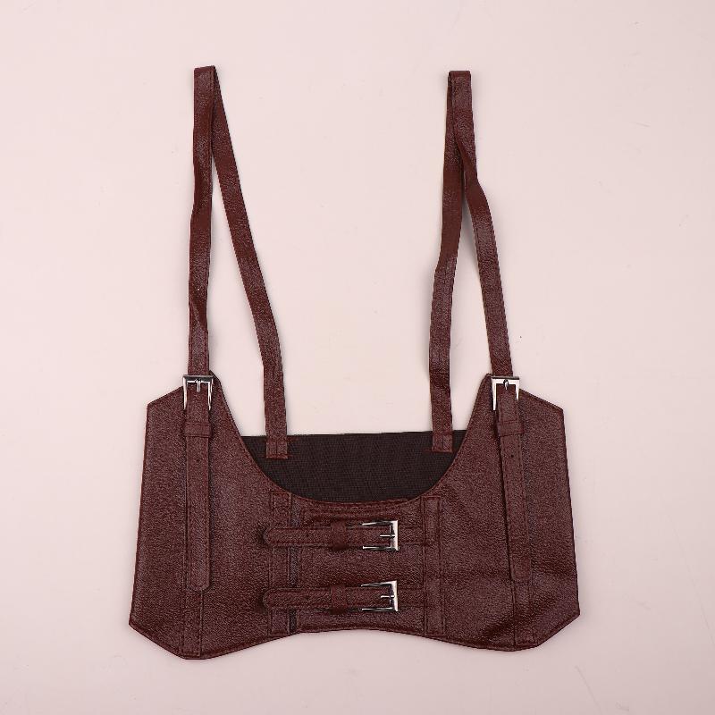 1Pc Women'S Waist Belt Underbust Corset Pu Leather Adjustable Punk Cummerbund Corset Wide Belts Dress Costume Waistband Cincher