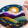 Sunset - Embroidery (Felting) with Worsted Wool
