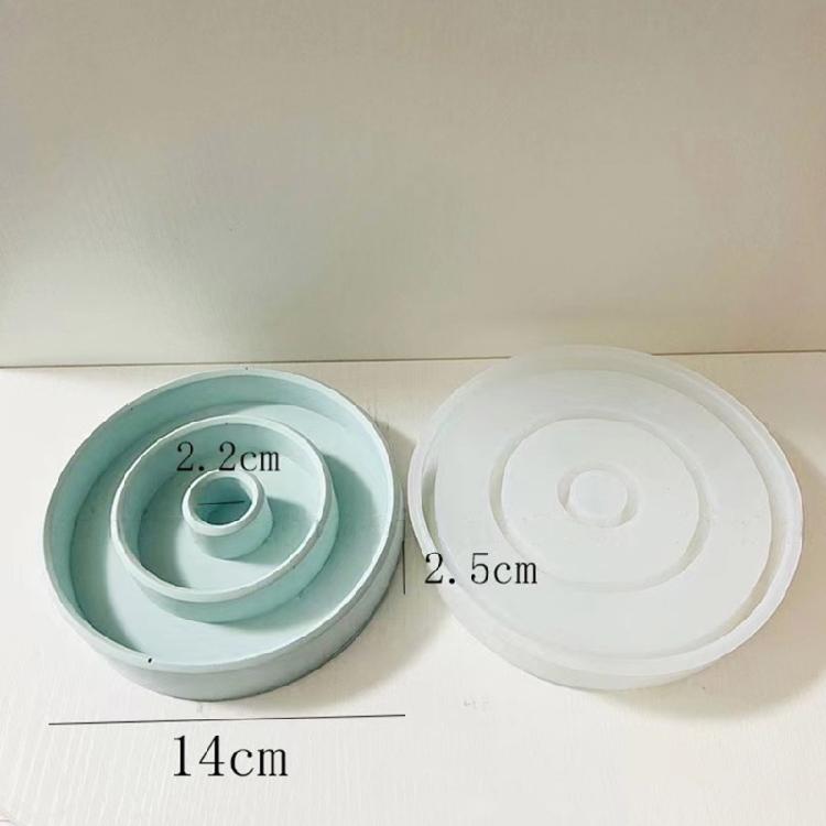 Circle Candlestick Mold Gypsum Plaster Mold for DIY Jewelry Organizer Home Decor
