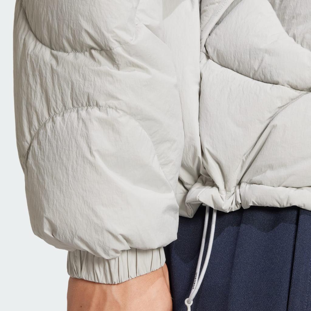 Adidas Jachetă de puf sport cu glugă caldă și confortabilă Jachete unisex Gri deschis JG5928